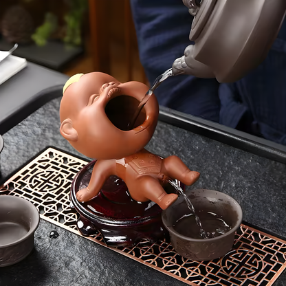 Cute Purple Sand Urine Boy Tea Pet Household Can Raise Tea Table Ornaments Fun Peeing Doll Tea Toy Set Accessories