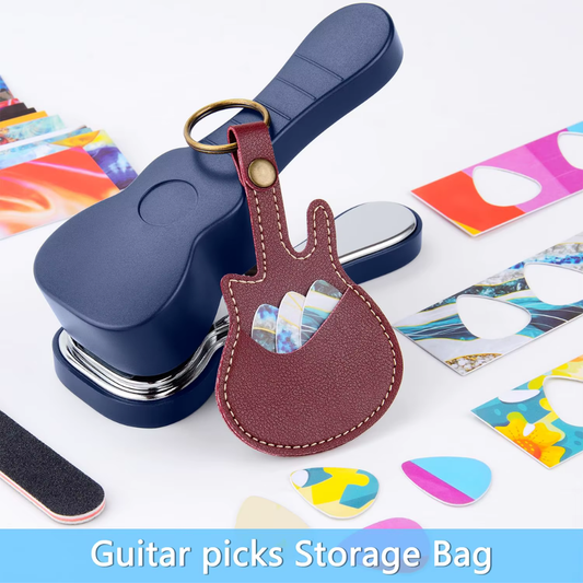DIY Guitar Pick Punch Maker, Recycled Plastic Cards to Plectrum for Acoustic Electric Bass, with 15 PCS Pick Strips