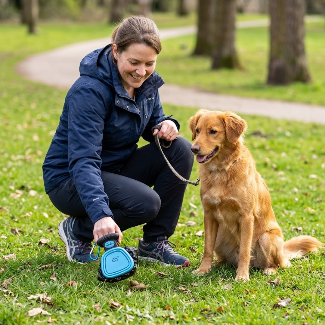Dog Pet Travel Foldable Pooper Scooper With 1 Roll Decomposable bags Poop Scoop Clean Pick Up Excreta Cleaner
