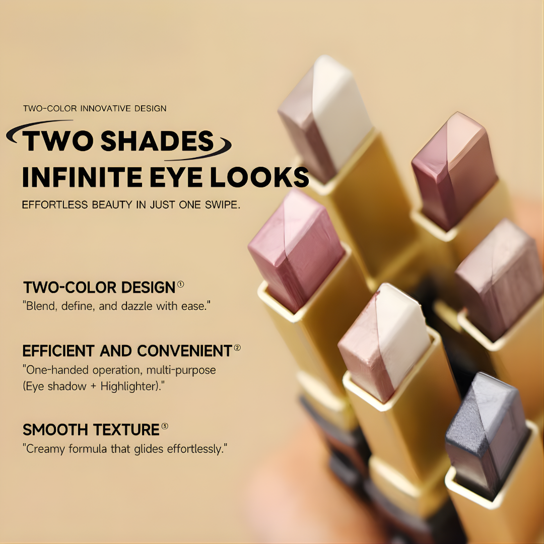 Double Color Eyeshadow Stick Glitter Highlight Shadow Stick Eye Makeup Waterproof Lasting Shimmer Metallic Eyeshadow Makeup