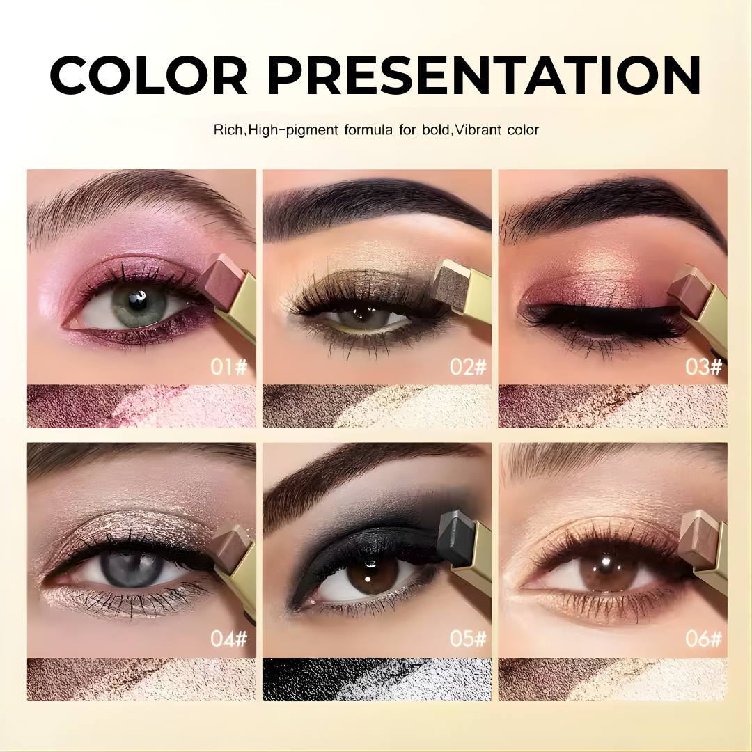 Double Color Eyeshadow Stick Glitter Highlight Shadow Stick Eye Makeup Waterproof Lasting Shimmer Metallic Eyeshadow Makeup