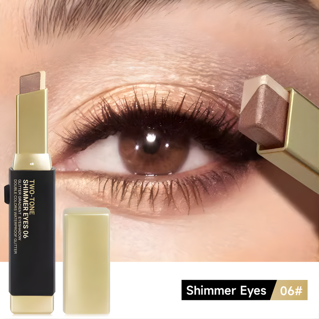 Double Color Eyeshadow Stick Glitter Highlight Shadow Stick Eye Makeup Waterproof Lasting Shimmer Metallic Eyeshadow Makeup