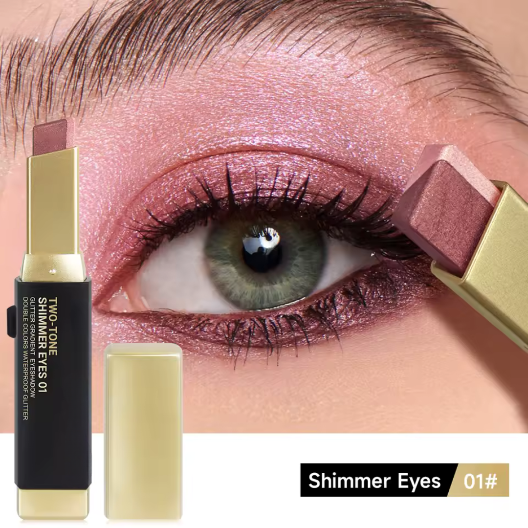 Double Color Eyeshadow Stick Glitter Highlight Shadow Stick Eye Makeup Waterproof Lasting Shimmer Metallic Eyeshadow Makeup
