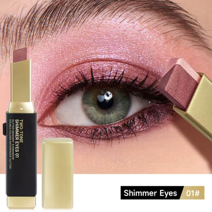 Double Color Eyeshadow Stick Glitter Highlight Shadow Stick Eye Makeup Waterproof Lasting Shimmer Metallic Eyeshadow Makeup