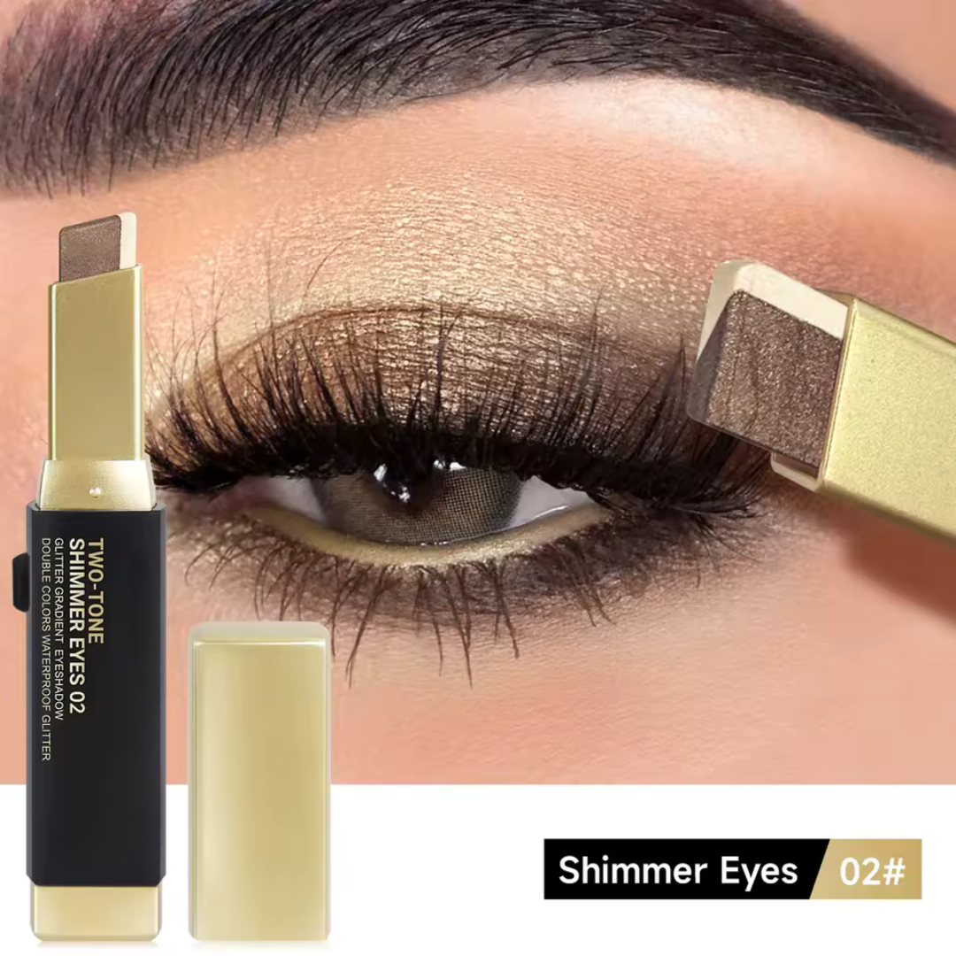 Double Color Eyeshadow Stick Glitter Highlight Shadow Stick Eye Makeup Waterproof Lasting Shimmer Metallic Eyeshadow Makeup