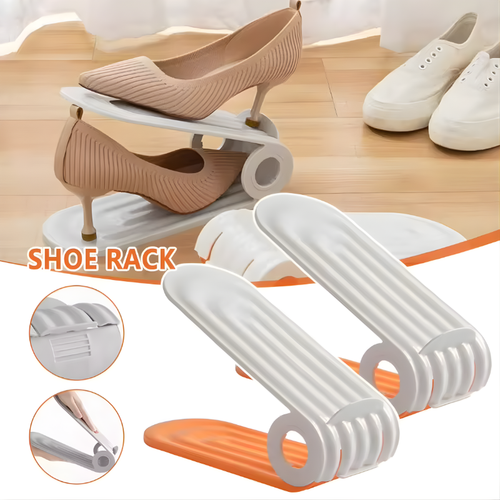 Durable Adjustable Shoes Rack Double layer Space Saving Shoes Organizer Orderly Organization Shoe Slots Organizer