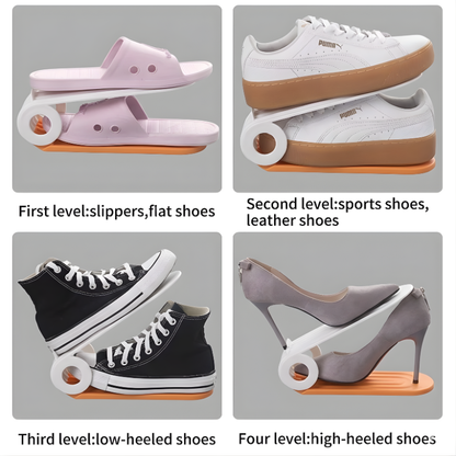 Durable Adjustable Shoes Rack Double layer Space Saving Shoes Organizer Orderly Organization Shoe Slots Organizer