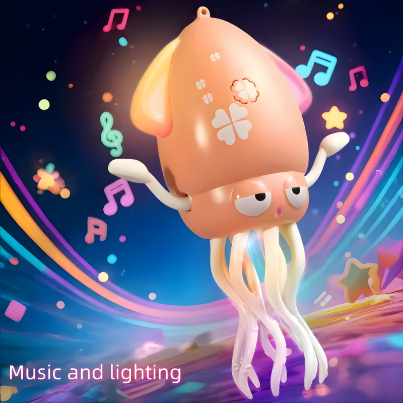 Electric Dancing Squid Auto-Sensing Obstacle Avoidance Electronic Pet with Music and Light Rechargeable Interactive Toy Gifts