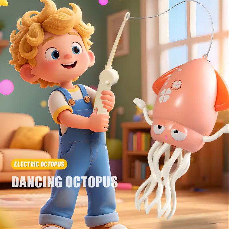 Electric Dancing Squid Auto-Sensing Obstacle Avoidance Electronic Pet with Music and Light Rechargeable Interactive Toy Gifts