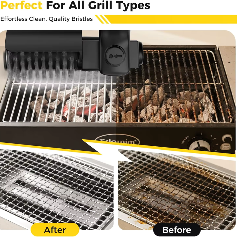 Electric Grill Cleaning Brush Rotary BBQ Cleaner Tool 3-Speed 2600mAh Cordless Rechargeable Adjustable Angle Gifts for Men/Dad