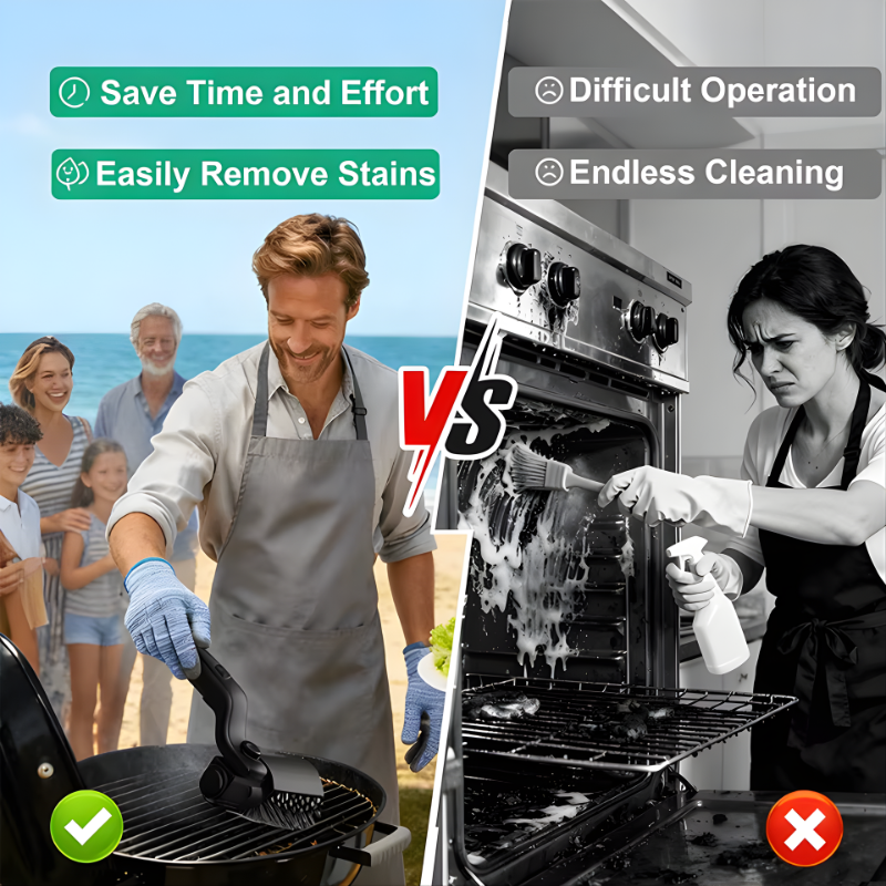 Electric Grill Cleaning Brush Rotary BBQ Cleaner Tool 3-Speed 2600mAh Cordless Rechargeable Adjustable Angle Gifts for Men/Dad