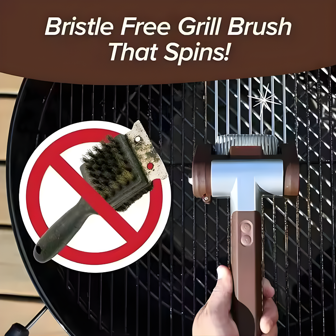 Electric Stainless Steel Grill Brush,Rechargeable Roller Type BBQ Grill Cleaner with LED Light,Outdoor Camping BBQ Cleaning Tool