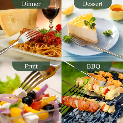  Expandable Stainless Steel Fork- 8.7 To 25.4 Inches, Adjustable Length for BBQ, Durable and Portable Design