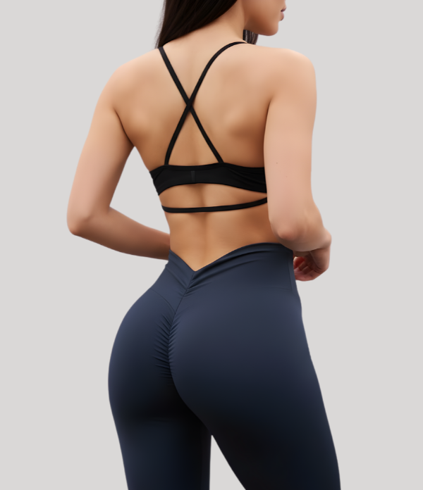Seamless High Waist Sports Pants, Peach Hip Lift Back, V-Fold, Fitness Pants