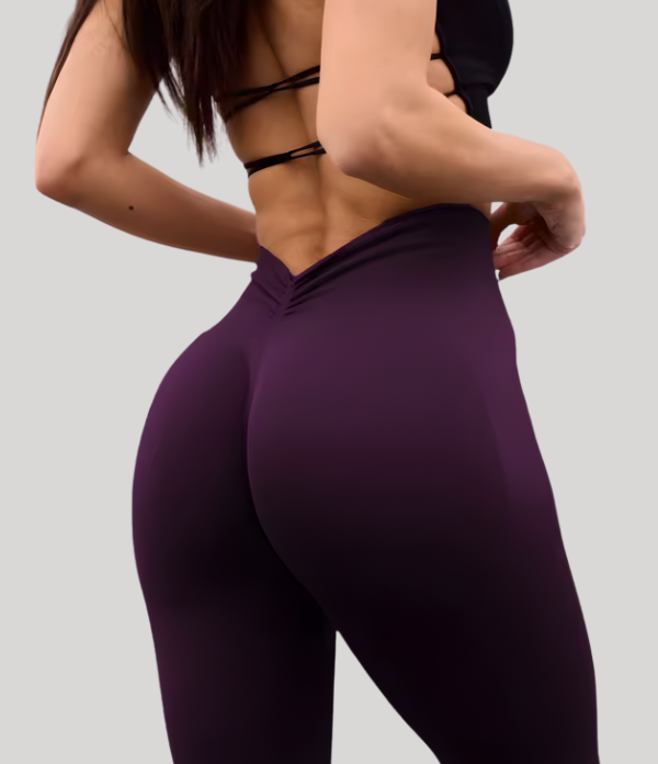 Seamless High Waist Sports Pants, Peach Hip Lift Back, V-Fold, Fitness Pants