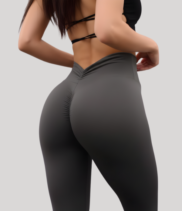 Seamless High Waist Sports Pants, Peach Hip Lift Back, V-Fold, Fitness Pants