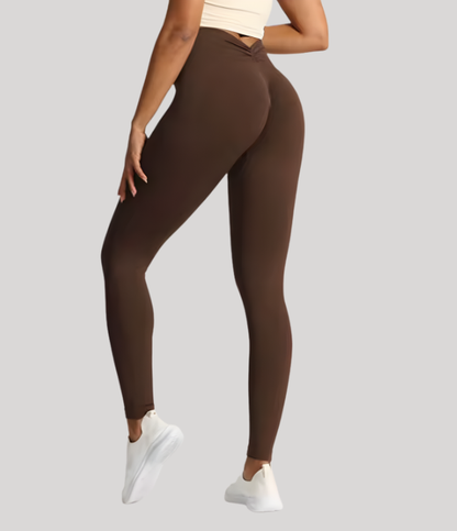 Seamless High Waist Sports Pants, Peach Hip Lift Back, V-Fold, Fitness Pants