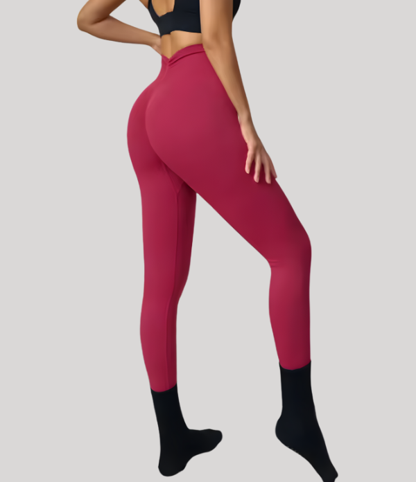 Seamless High Waist Sports Pants, Peach Hip Lift Back, V-Fold, Fitness Pants