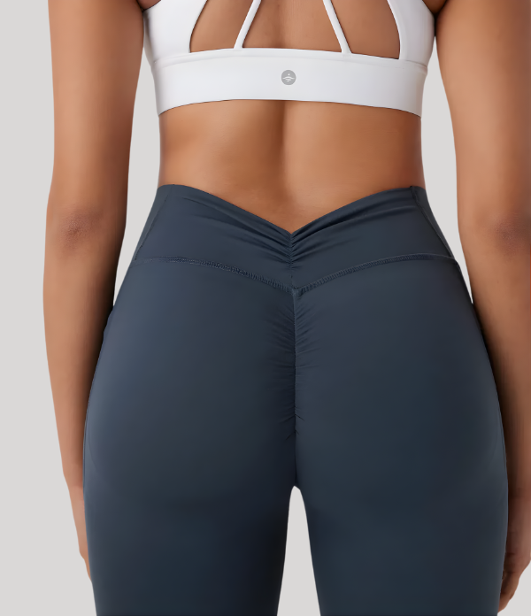 Seamless High Waist Sports Pants, Peach Hip Lift Back, V-Fold, Fitness Pants