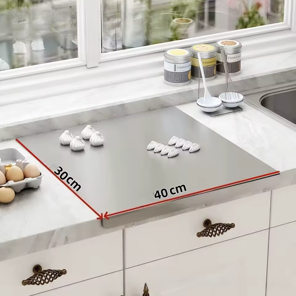 Food Grade Stainless Steel Chopping Board 304 Cutting Board Non-slip Edge Suitable for Cutting Vegetables Pastries Kitchen Tools