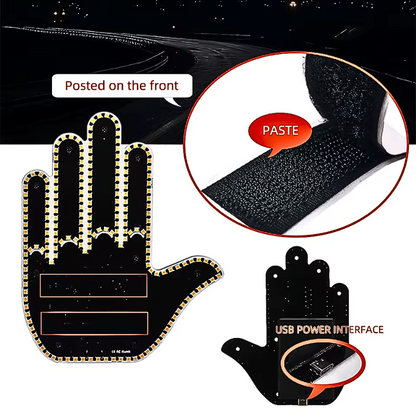 Aurece - Funny Car Middle Finger LED Light with Remote, Road Rage Signal, Brake Warning, Car Accessory