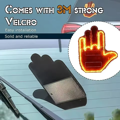 Aurece - Funny Car Middle Finger LED Light with Remote, Road Rage Signal, Brake Warning, Car Accessory