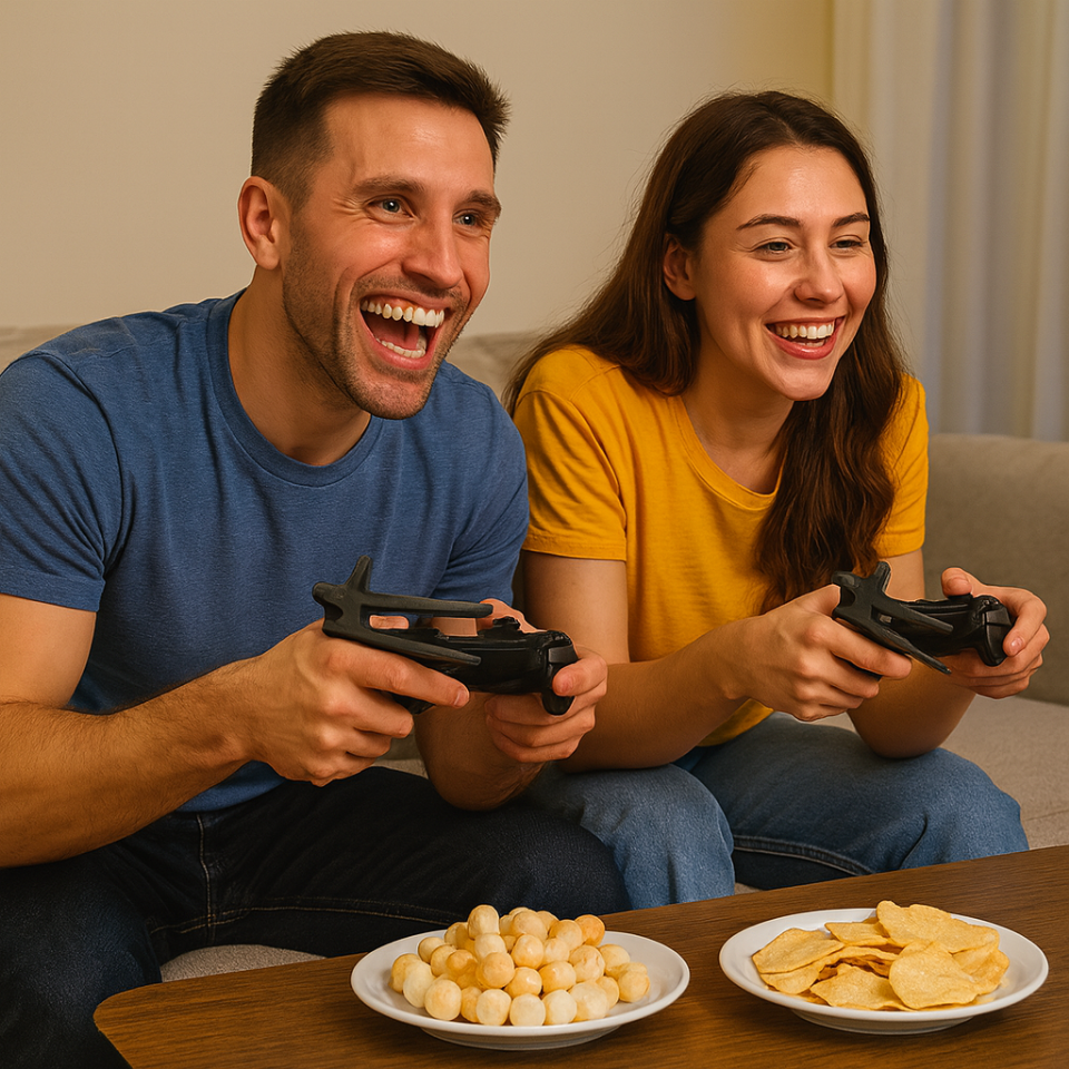 Gamer Finger Chopsticks were made, the simple, clever tool every gamer (and snack lover) needs.