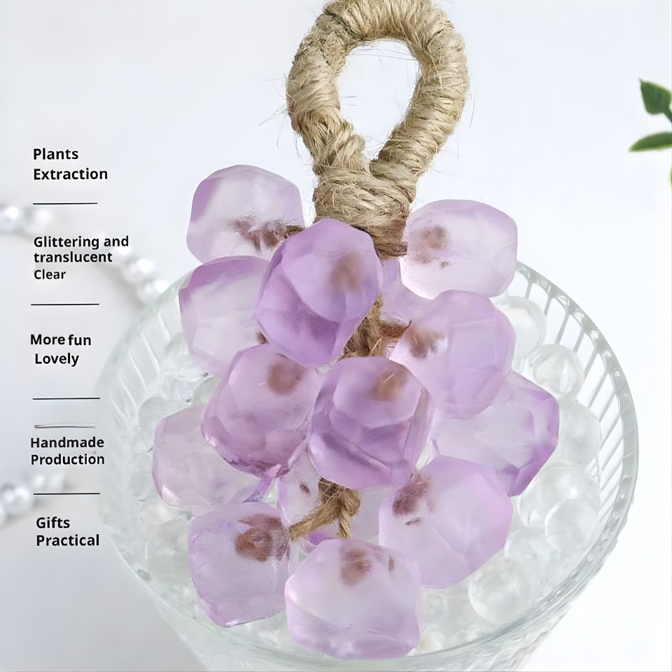 Grape Handmade Soap Natural DIY Crystal Soap Fruit Aroma Scented Soap Creative Gift For Home Fragrance Friend Gift Bathroom