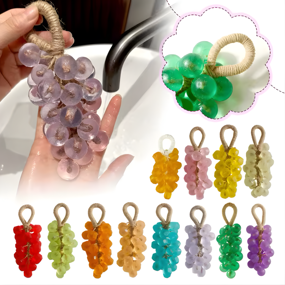 Grape Handmade Soap Natural DIY Crystal Soap Fruit Aroma Scented Soap Creative Gift For Home Fragrance Friend Gift Bathroom