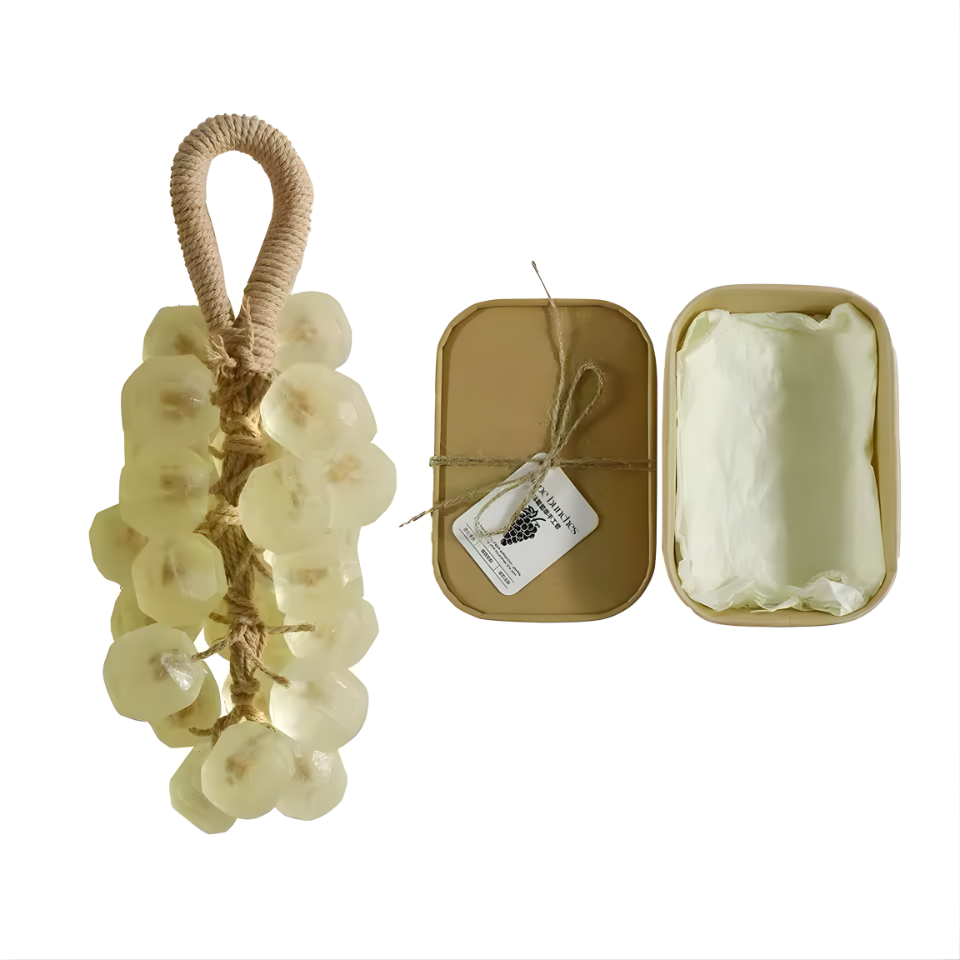 Grape Handmade Soap Natural DIY Crystal Soap Fruit Aroma Scented Soap Creative Gift For Home Fragrance Friend Gift Bathroom