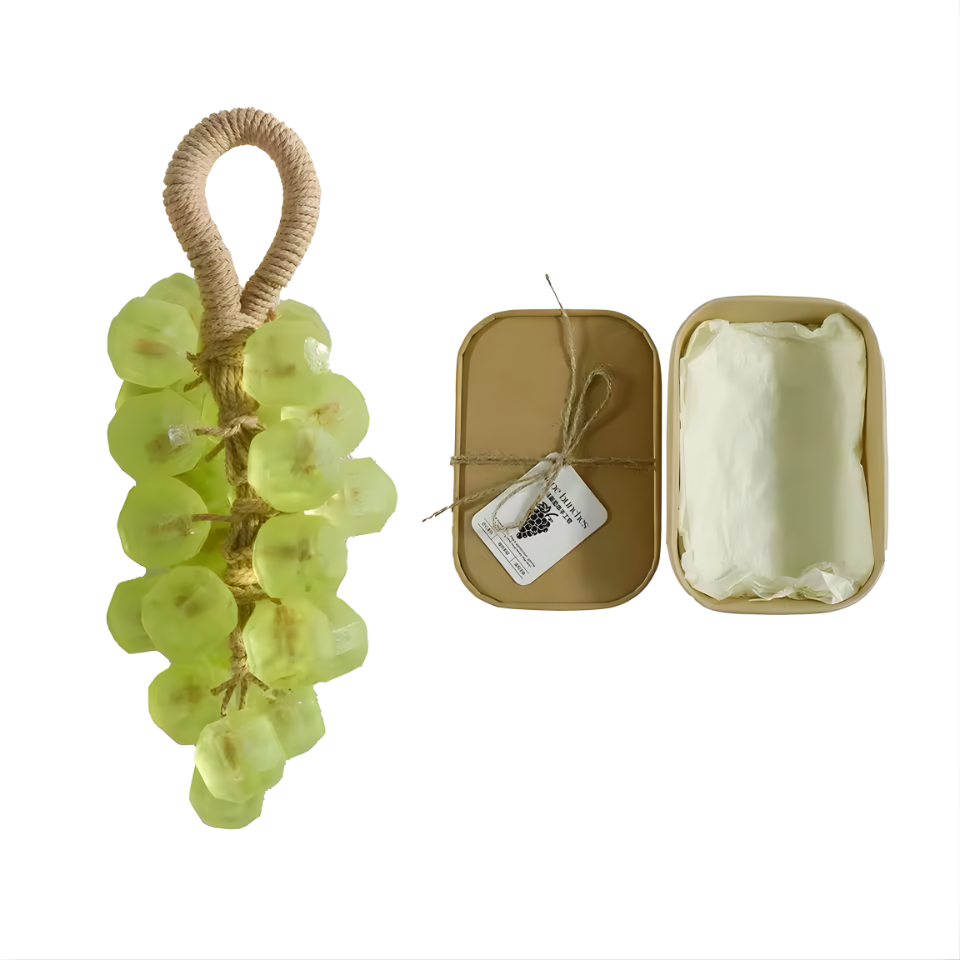Grape Handmade Soap Natural DIY Crystal Soap Fruit Aroma Scented Soap Creative Gift For Home Fragrance Friend Gift Bathroom