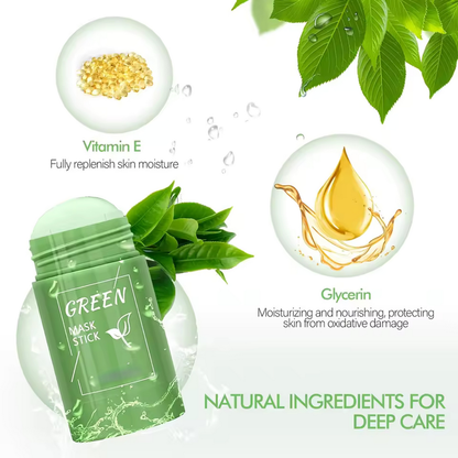 
Green Tea Eggplant Solid Mask Deep Cleansing Oil Control Balance Antioxidan Shrink Pores Remove Blackheads Refreshing Mud Mask