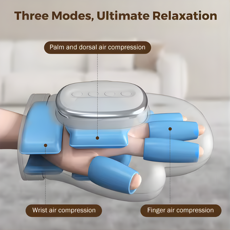 Hand Massager with Airbag Compression Finger Wrist Palm Massage Machine Vibration Glove for Hand Muscle Relax Gift for Men Women
