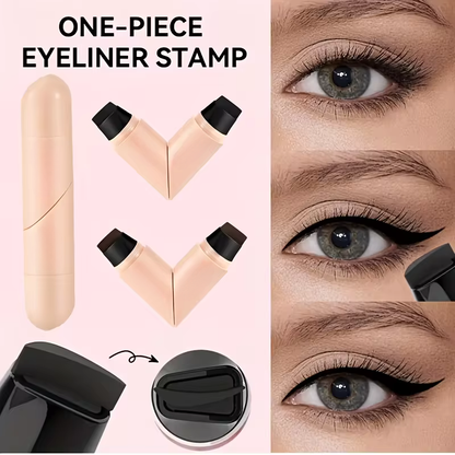 Heart-shaped Double Head Stamp Eyeliner Pen Long-Lasting Waterproof Non-smudging Novice Brown Black Eyeliner for Bold Eye Makeup