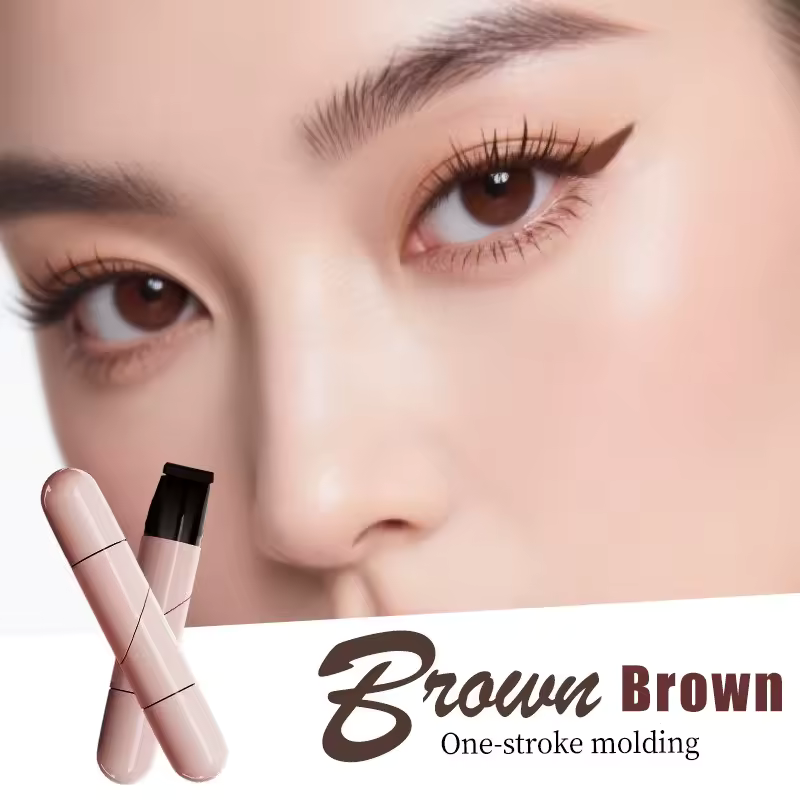 Heart-shaped Double Head Stamp Eyeliner Pen Long-Lasting Waterproof Non-smudging Novice Brown Black Eyeliner for Bold Eye Makeup