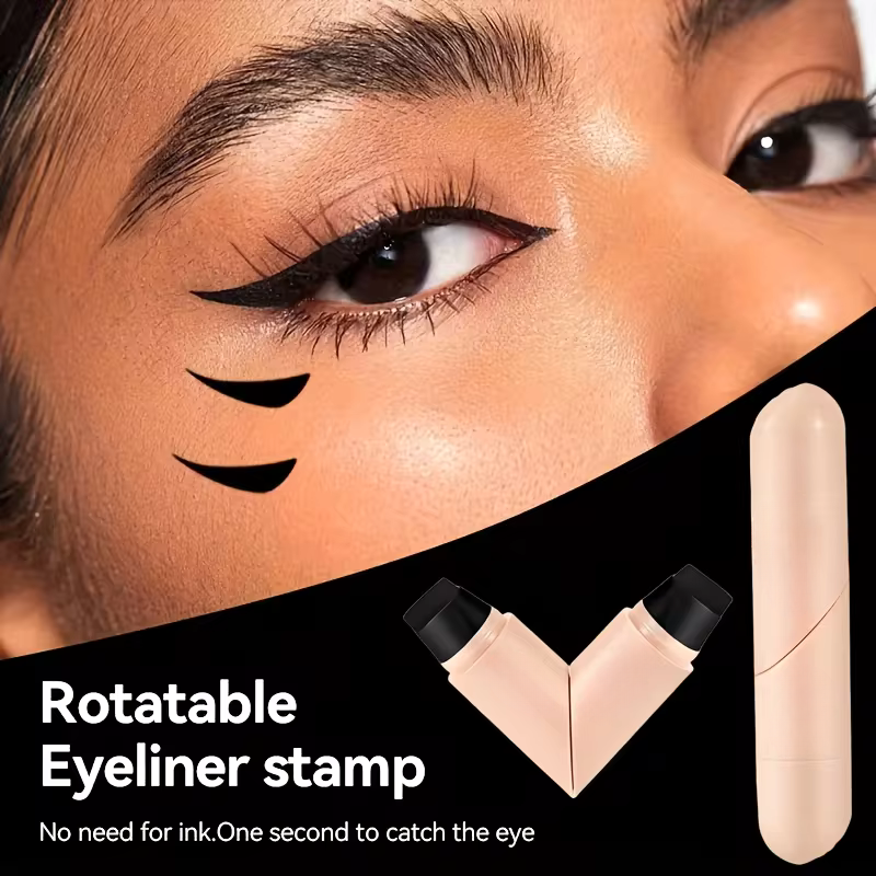 Heart-shaped Double Head Stamp Eyeliner Pen Long-Lasting Waterproof Non-smudging Novice Brown Black Eyeliner for Bold Eye Makeup