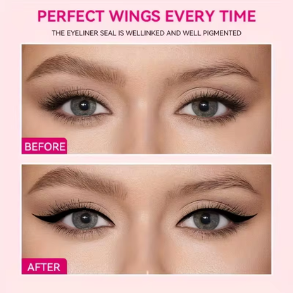 Heart-shaped Double Head Stamp Eyeliner Pen Long-Lasting Waterproof Non-smudging Novice Brown Black Eyeliner for Bold Eye Makeup