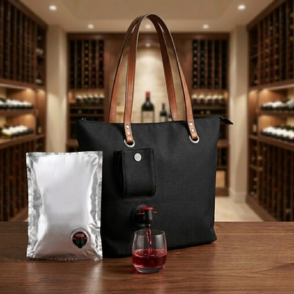 Hot Wine Tote Bag, Beach Cooler For Travel Gift, Leakproof Insulated Purse Carrier With Spout Compartments