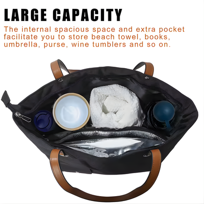 Hot Wine Tote Bag, Beach Cooler For Travel Gift, Leakproof Insulated Purse Carrier With Spout Compartments