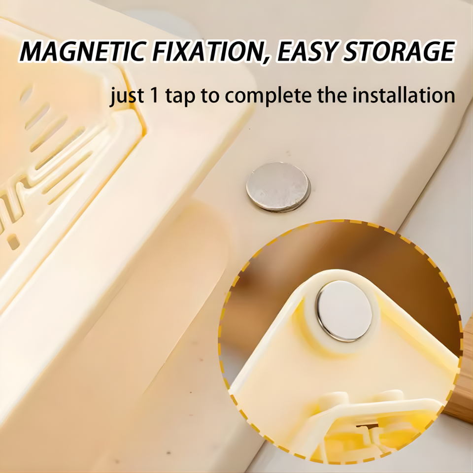 Kitchen Sink Drain Strainer Magnetic Corner Sponge Holder Magnetic Drain Basket for Kitchen Sink for Garbage Disposal Home