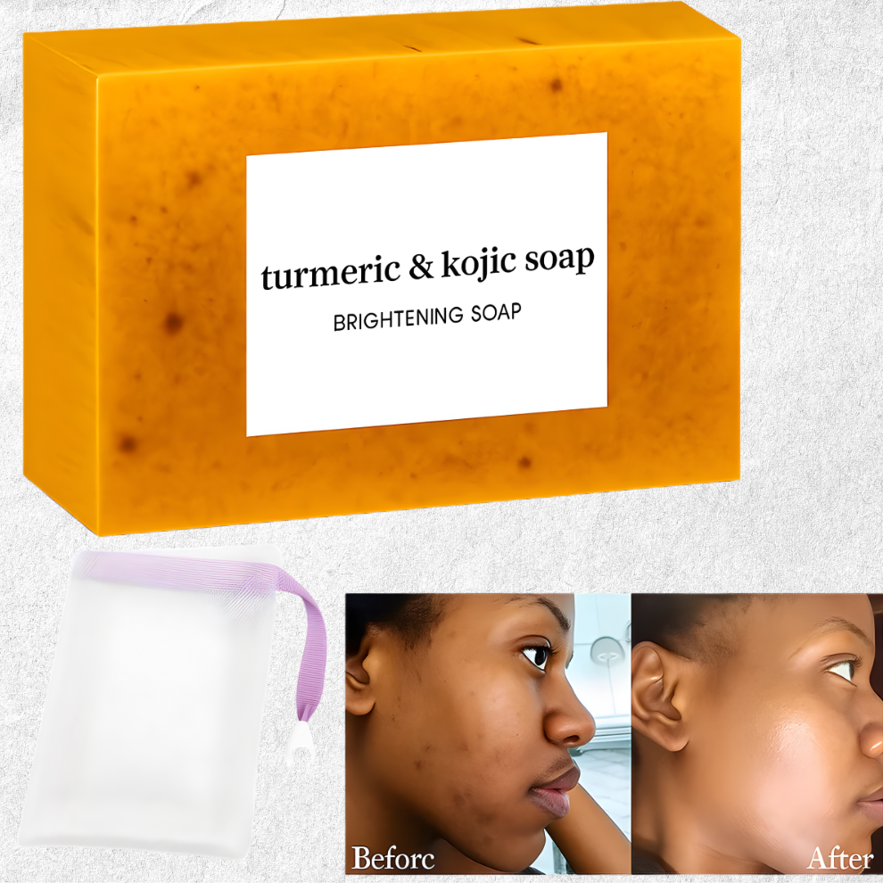 Kojic Acid Turmeric Soap Face Deep Cleaning Moisturizer Skin Care Handmade Lemon Soap