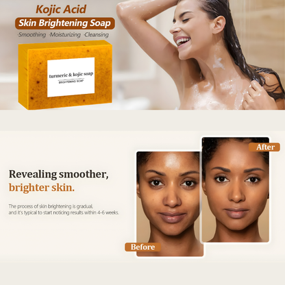 Kojic Acid Turmeric Soap Face Deep Cleaning Moisturizer Skin Care Handmade Lemon Soap