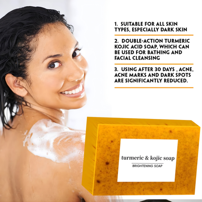 Kojic Acid Turmeric Soap Face Deep Cleaning Moisturizer Skin Care Handmade Lemon Soap
