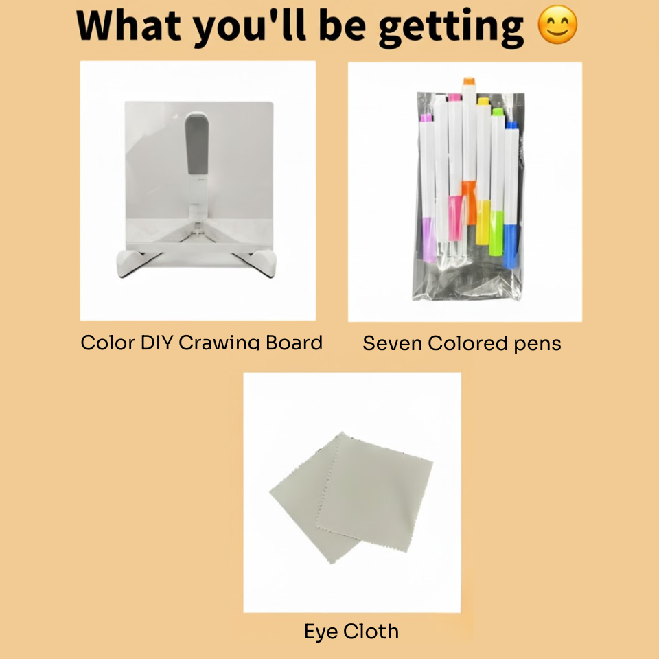  LED Note Board With Night Light Colorful 7 Pens DIY Acrylic Message Board Children‘s Drawing Board For Kids Birthday Gift