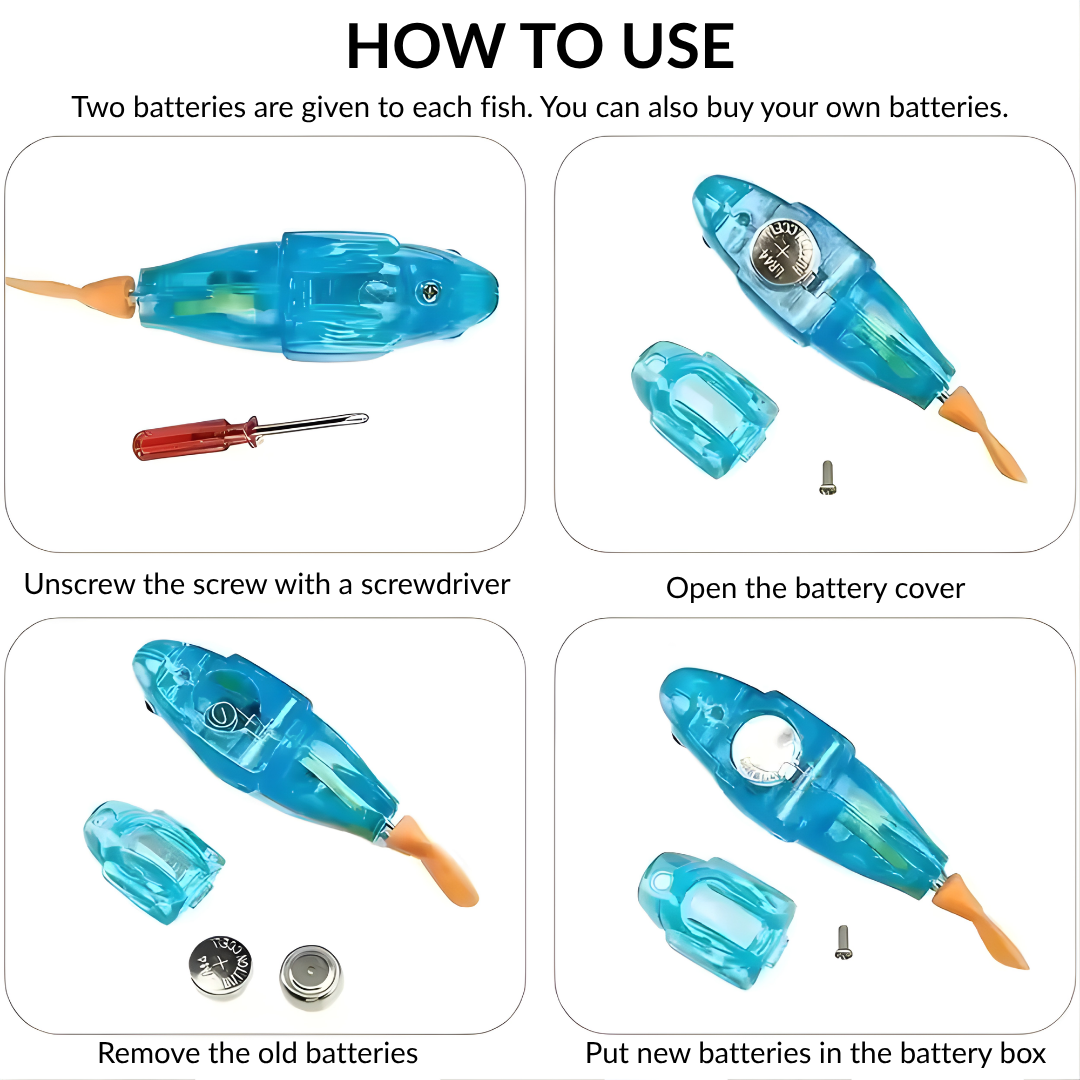 Luminous Kids Toys Electronic Swimming Fish Activated Glow Pet Toy for Kids & Cats, BathPool Interactive Toy, Baby Shower Gift