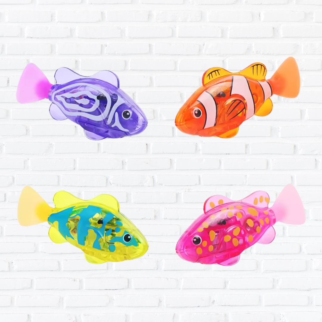 Luminous Kids Toys Electronic Swimming Fish Activated Glow Pet Toy for Kids & Cats, BathPool Interactive Toy, Baby Shower Gift