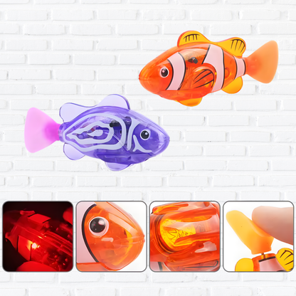 Luminous Kids Toys Electronic Swimming Fish Activated Glow Pet Toy for Kids & Cats, BathPool Interactive Toy, Baby Shower Gift