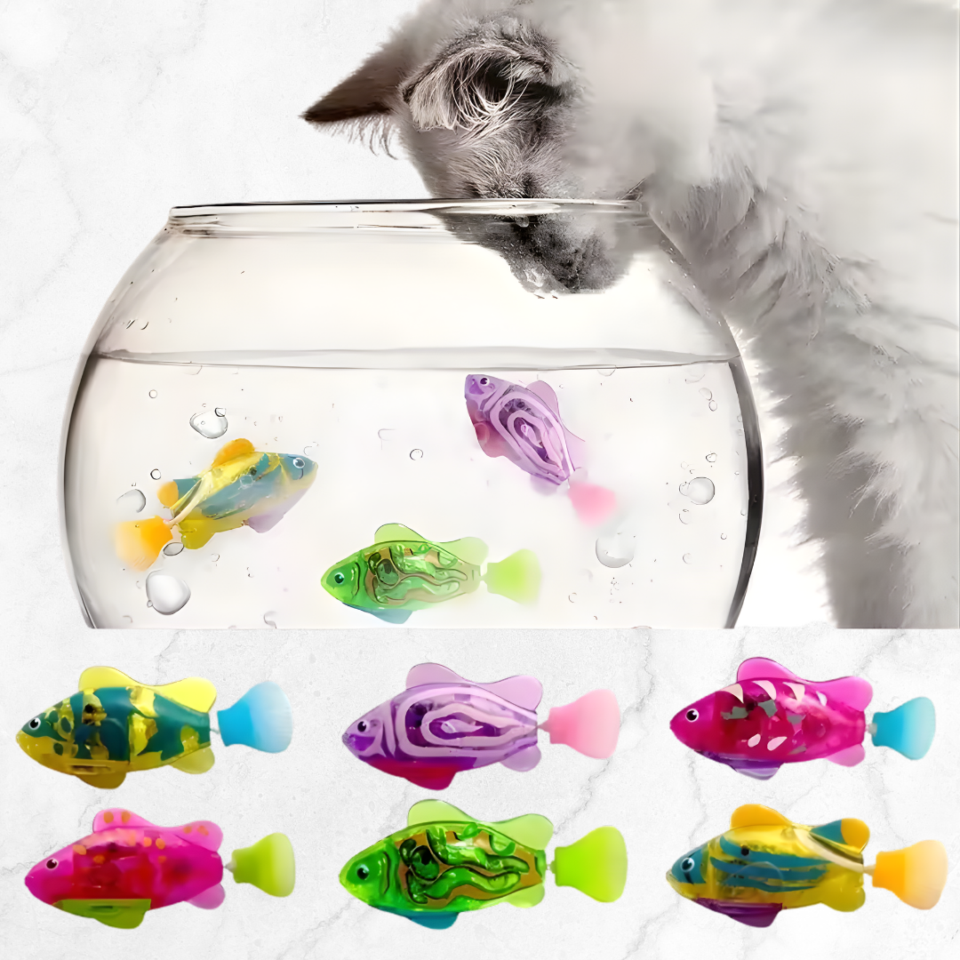 Luminous Kids Toys Electronic Swimming Fish Activated Glow Pet Toy for Kids & Cats, BathPool Interactive Toy, Baby Shower Gift