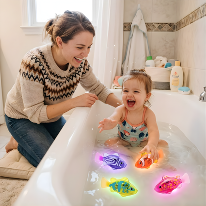 Luminous Kids Toys Electronic Swimming Fish Activated Glow Pet Toy for Kids & Cats, BathPool Interactive Toy, Baby Shower Gift