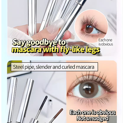 Waterproof Metallic Tube Mascara Black/Brown Silk Fiber Long Curling Non-Clumping Eyelash Extensions Spiral Makeup for Eyes